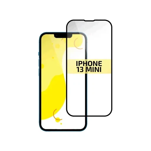 Стекло защитное для iPhone 13 mini (5.4″) (3D черное) PREMIUM QUALITY