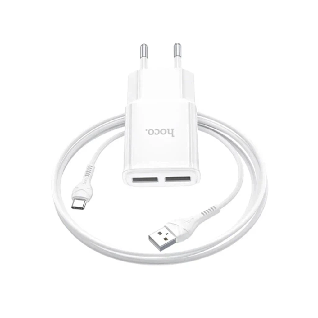 Сетевое зарядное устройство Hoco C88A Star round + кабель USB Type-C