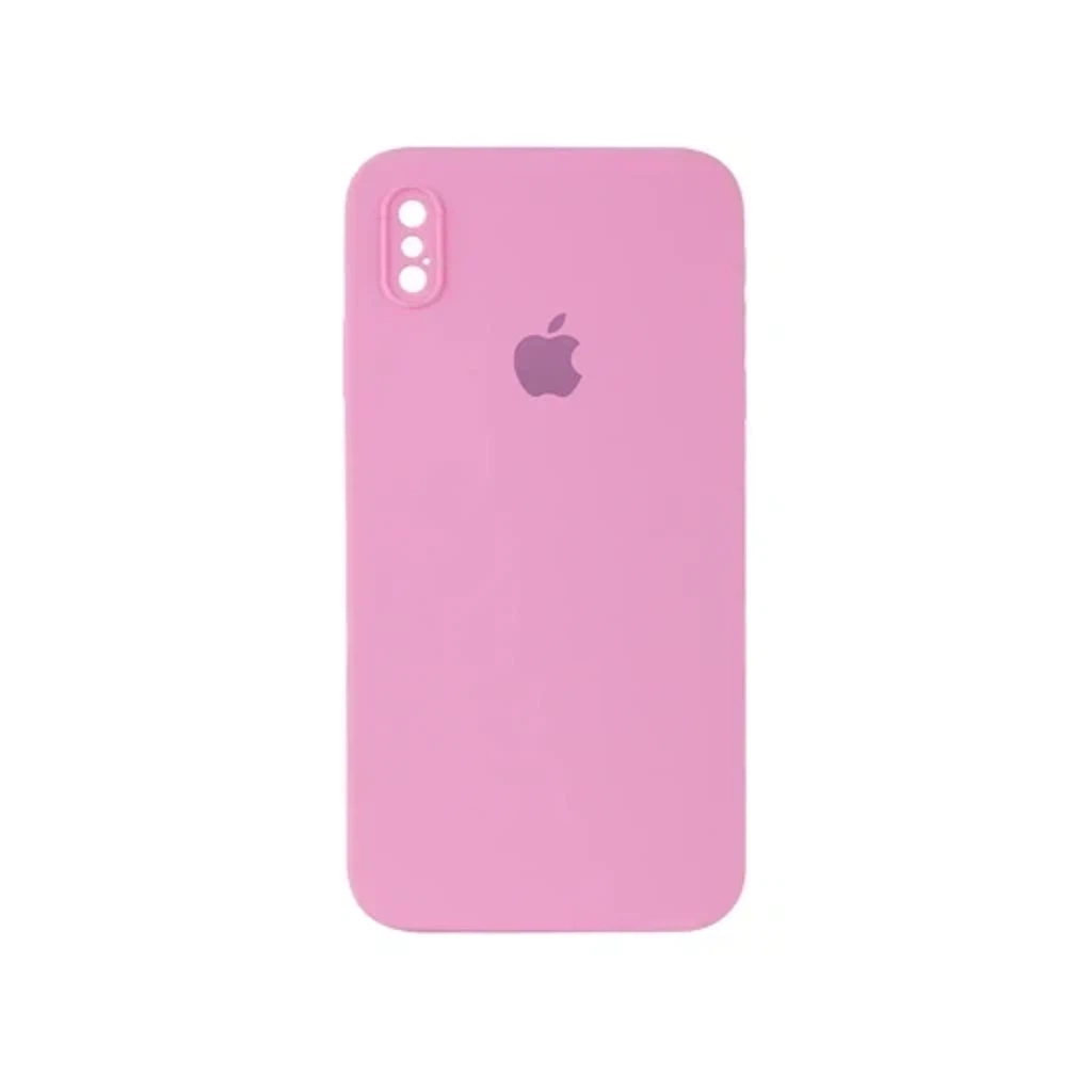 Чехол Silicone Case с закрытым низом и защитой камеры для Iphone XS Max (Квадратные грани)