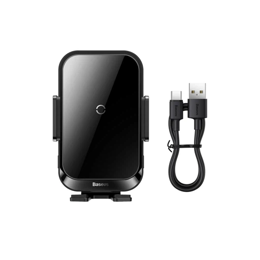 Автомобильный держатель для смартфона Baseus Halo Electric Wireless Charging Car Mount 15W Черный