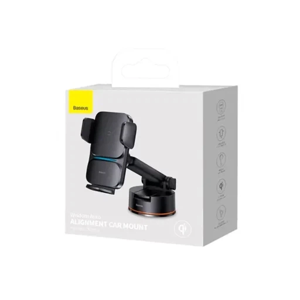 Автомобильный держатель Baseus Wisdom Auto Alignment Car Mount Wireless Charger